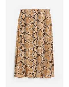 Crêpe Skirt Beige/snakeskin-patterned