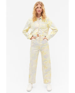 Pastel Tie Dye High-waisted Twill Trousers Yellow Lilac Tie Dye