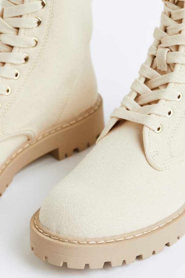 H&M Chunky Boots Van Canvas Roomwit