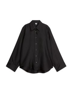 Silk Twill Shirt Black