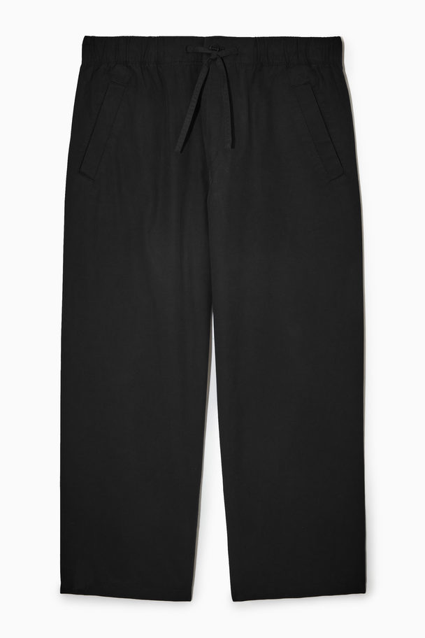 COS Wide-leg Drawstring Trousers Black