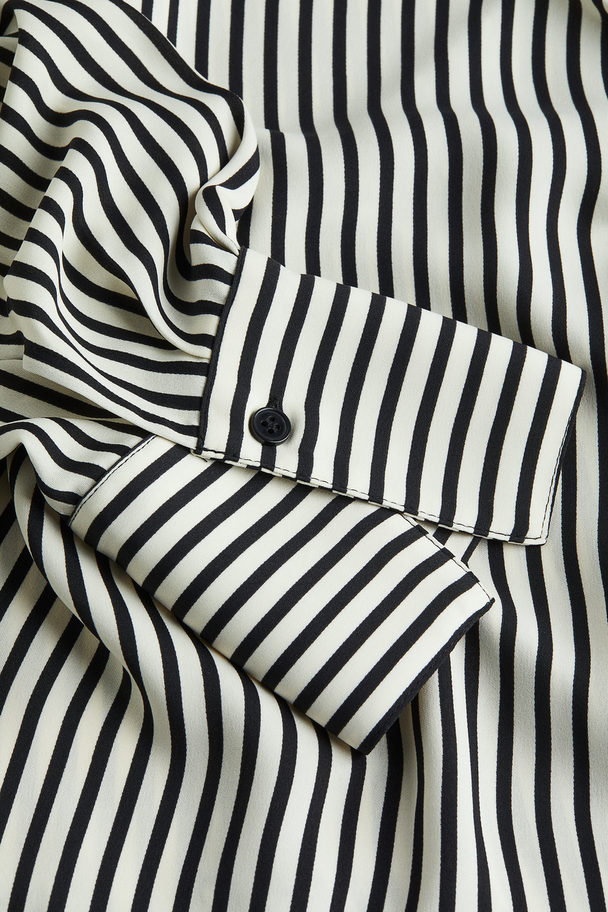 H&M Wrap Blouse Cream/striped