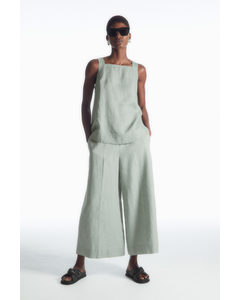 Linen Culottes Light Green