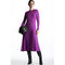 Long-sleeved Gathered Jersey Midi Dress Purple