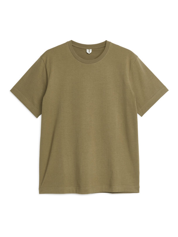 ARKET Lett T-skjorte Khakigrønn
