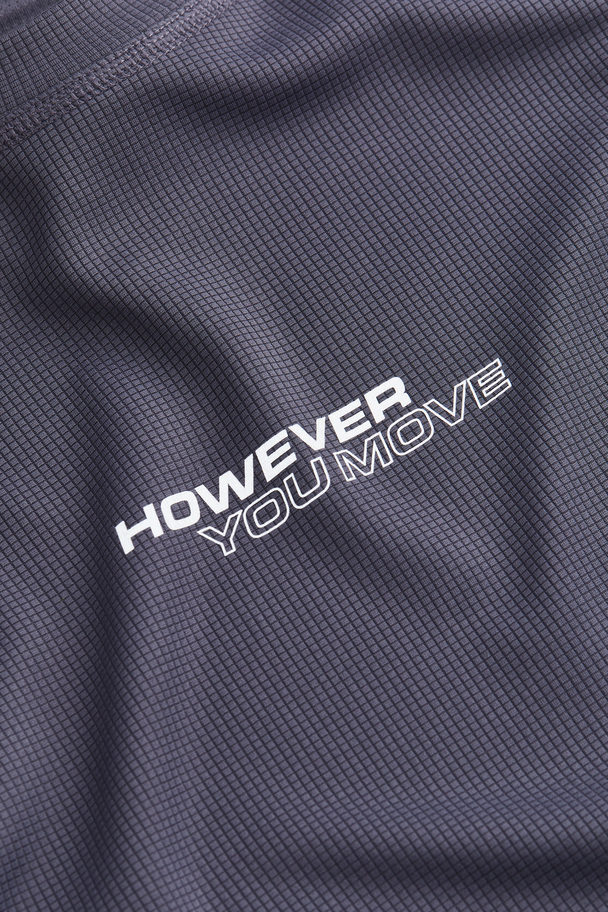 H&M DryMove™ Sportshirt mit Langarm Stahlblau