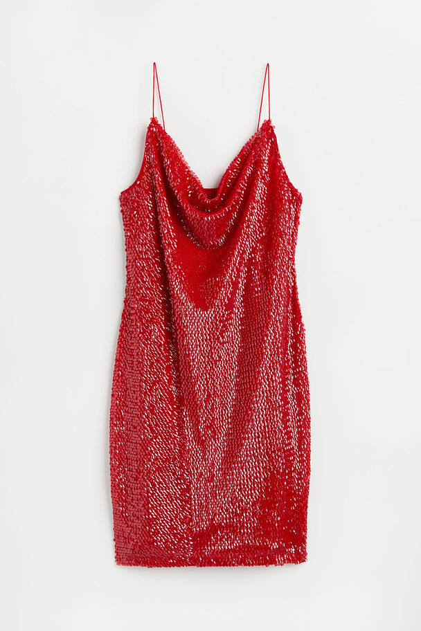 H&M Sequined Dress Red