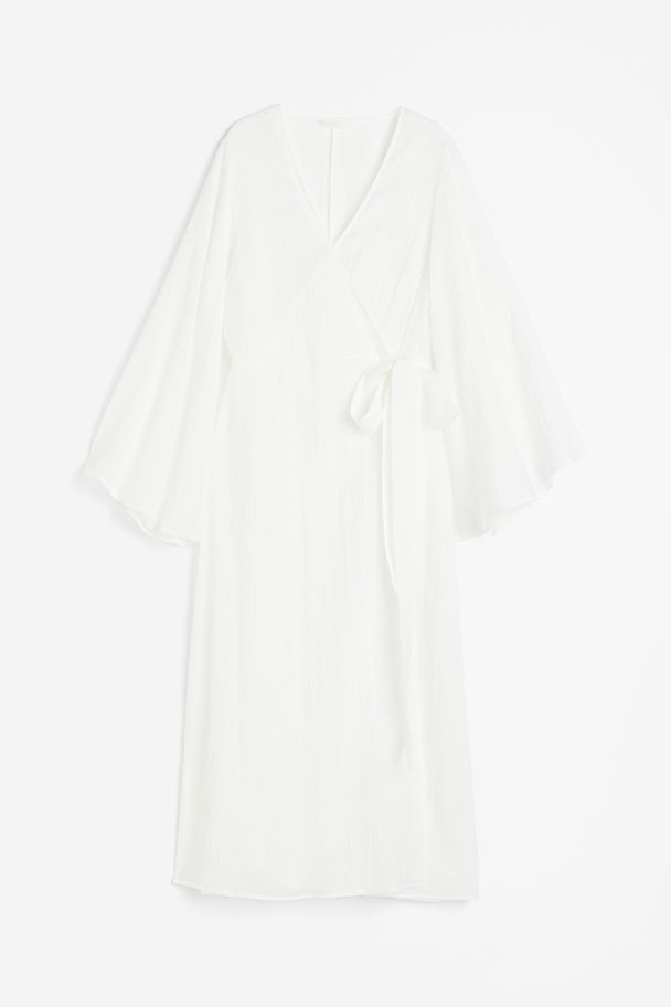 H&M Long Wrap Dress White