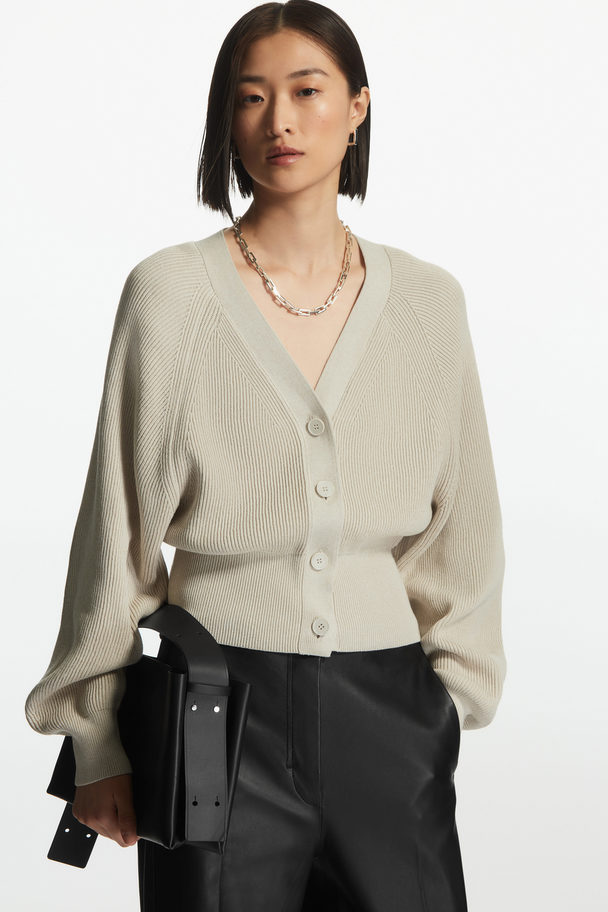 COS Relaxed-fit Cropped Cardigan Cream
