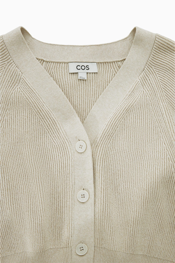 COS Relaxed-fit Cropped Cardigan Cream