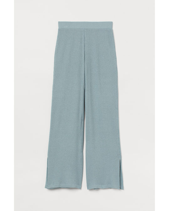 H&M Knitted Trousers Turquoise
