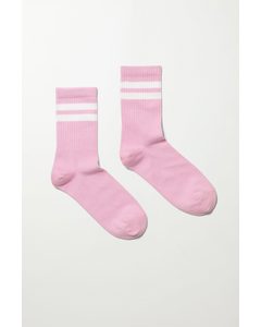 Eleven Striped Socks Pink