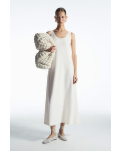 Scoop-neck Jersey Midi Dress White