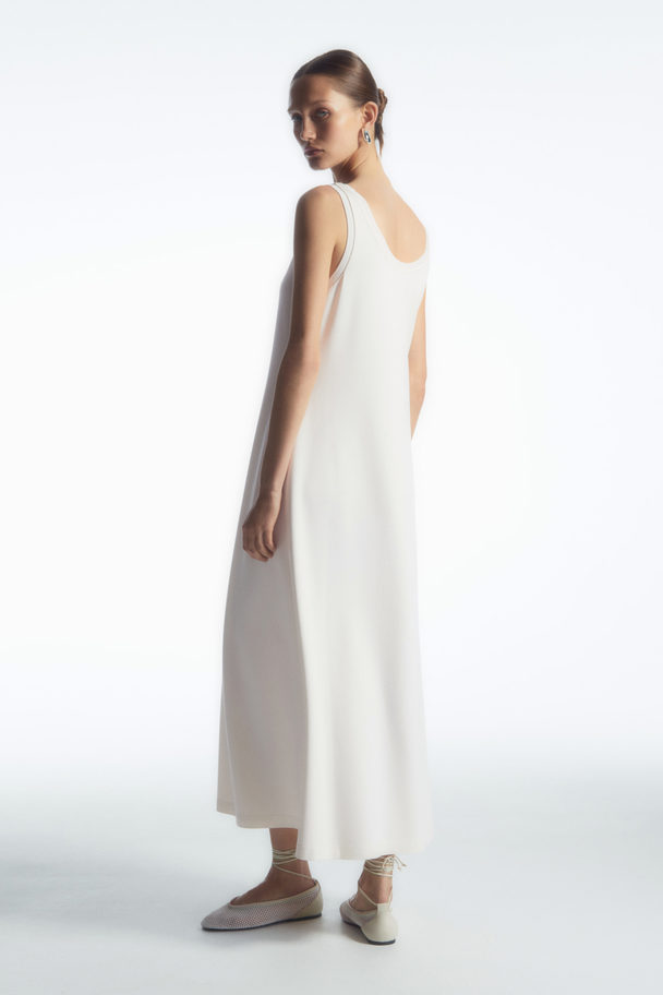 COS Scoop-neck Jersey Midi Dress White