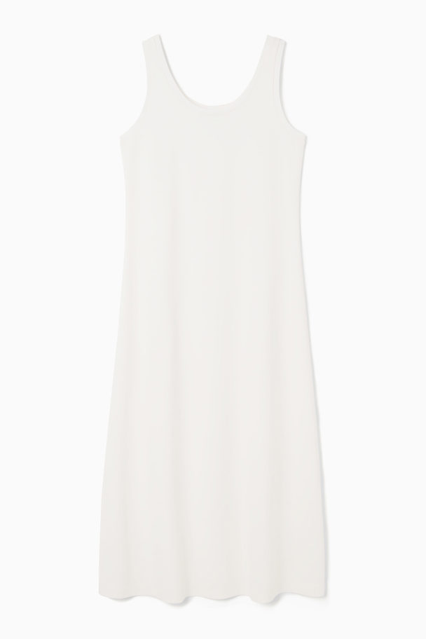 COS Scoop-neck Jersey Midi Dress White