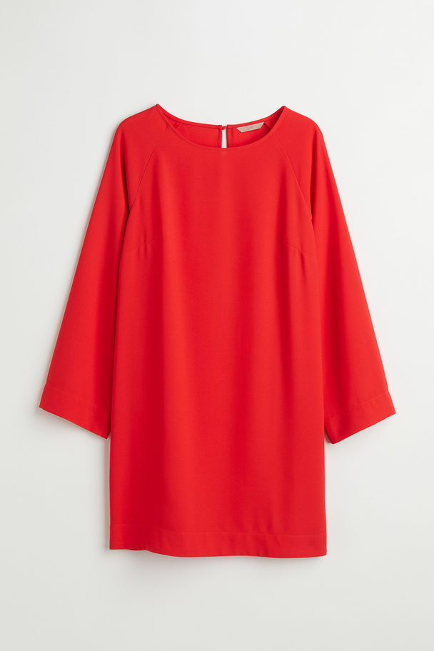 H&M H&M+ Kleid mit weiten Ärmeln Knallrot