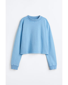 Cropped Sweatshirt Blau