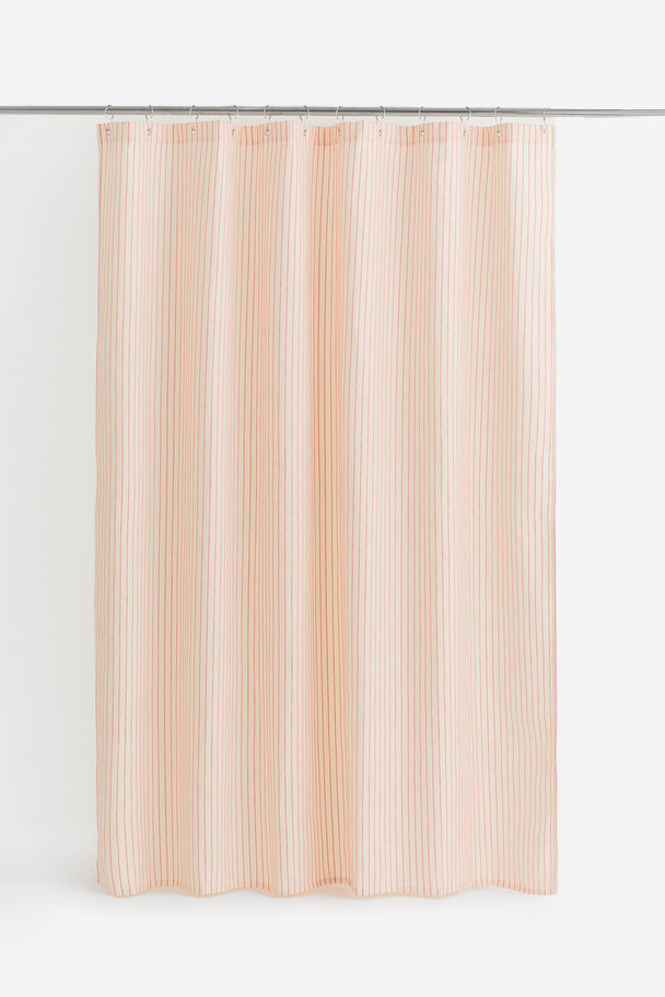 H&M HOME Striped Shower Curtain Light Pink/striped