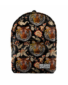 Mr. Gugu & Miss Go Tiger Pattern Unisex Backpack Animal Brown
