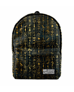 Mr. Gugu & Miss Go Hieroglyphs Unisex Backpack Ancient Gold