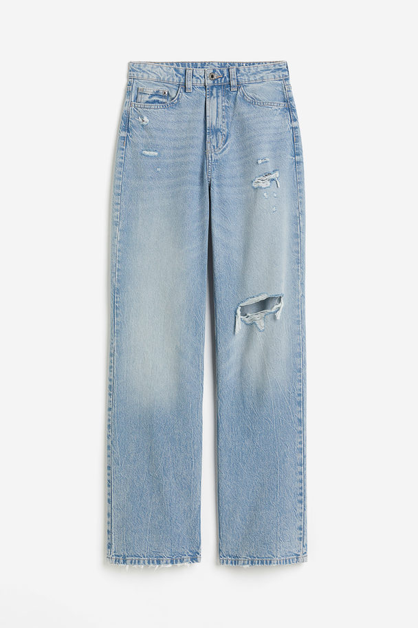 H&M Wide Ultra High Jeans Helles Denimblau