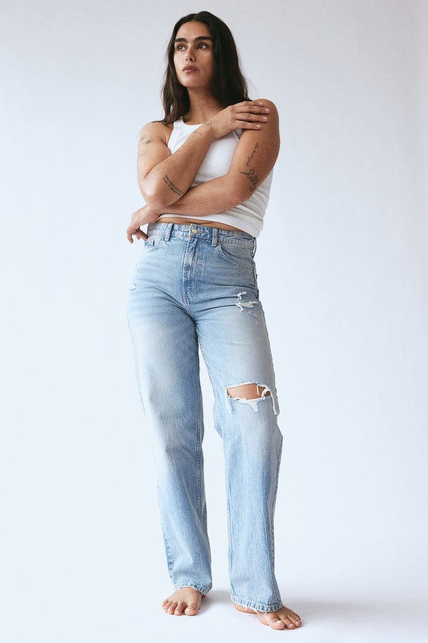 H&M Wide Ultra High Jeans Helles Denimblau