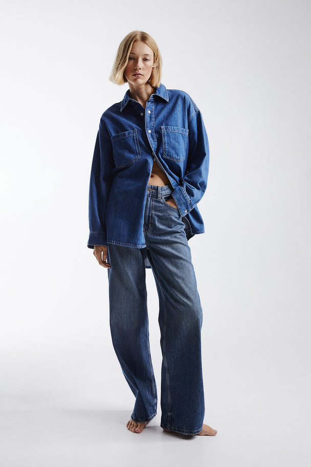 H&M Wide Ultra High Jeans Denim Blue