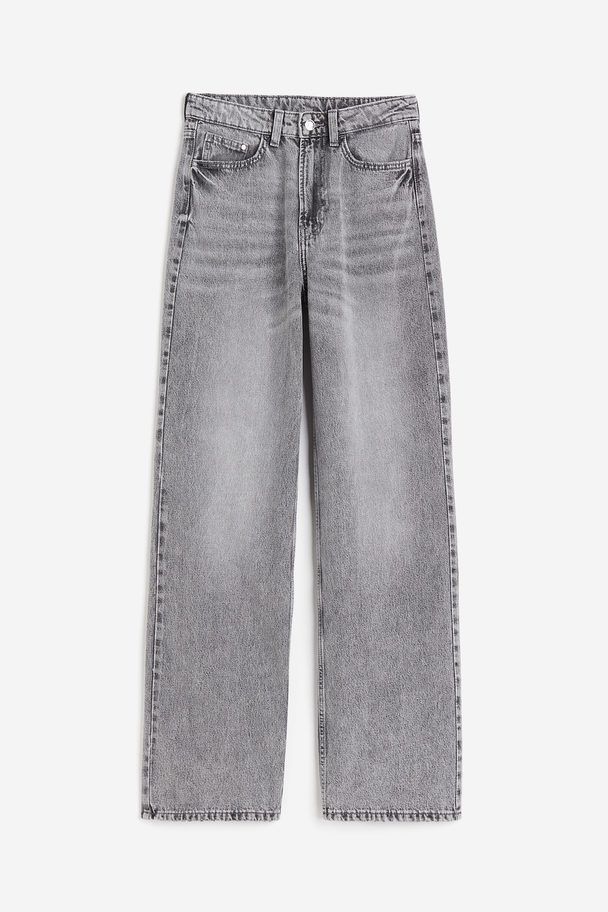 H&M Wide Ultra High Jeans Grau