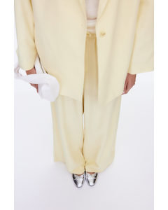 Wide Pull-on Trousers Light Yellow