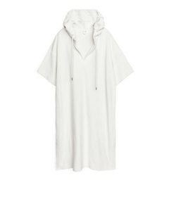 Hooded Towelling Dress Off White