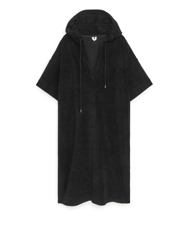ARKET Hooded Towelling Dress Black