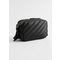 Quilted Stripe Leather Bag Black
