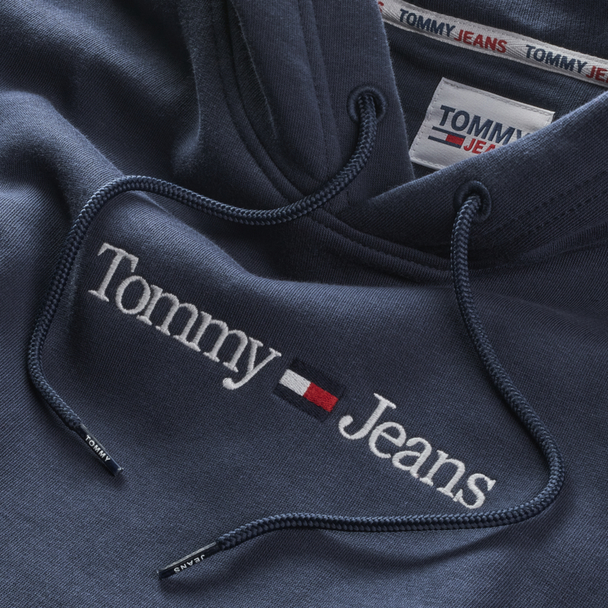 TOMMY JEANS Tommy Jeans Reg Linear Hoodie Blå