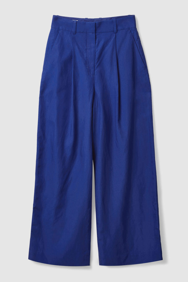 COS High-waisted Wide-leg Trousers Bright Blue