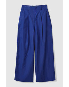 High-waisted Wide-leg Trousers Bright Blue