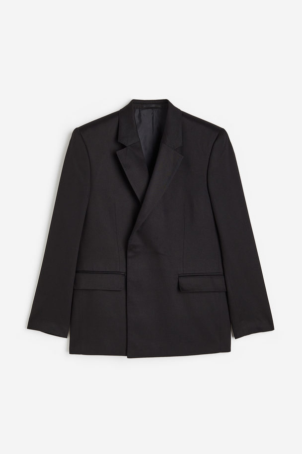 H&M Regular Fit Double-breasted Jacket Black
