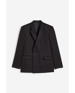 Regular Fit Double-breasted Jacket Black