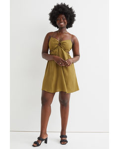 Cut-out Dress Olive Green