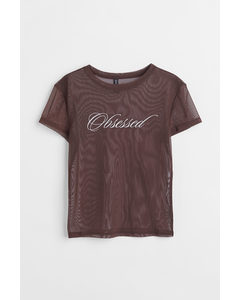 Painokuvallinen T-paita Tummanruskea/Obsessed
