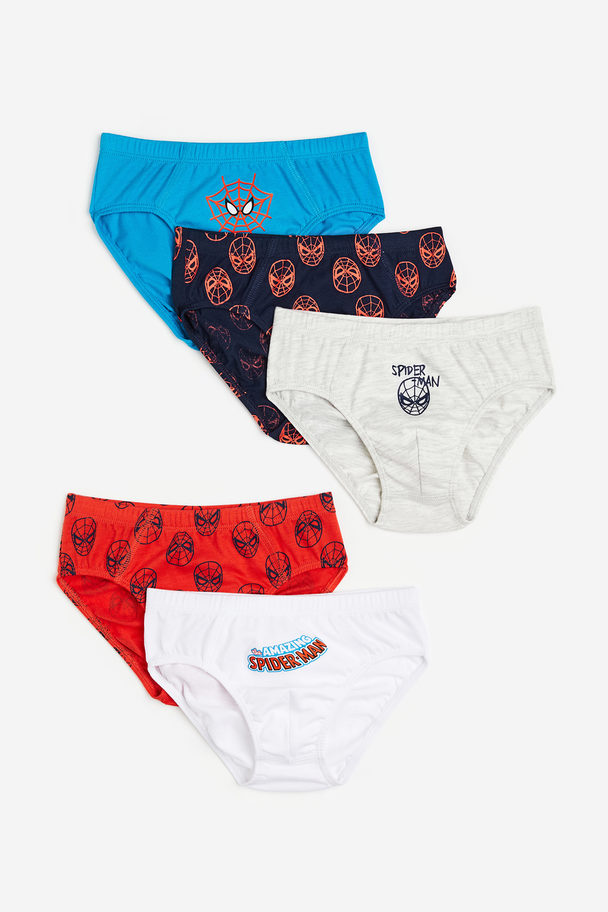 H&M 5-pack Printed Boys’ Briefs Bright Red/spider-man