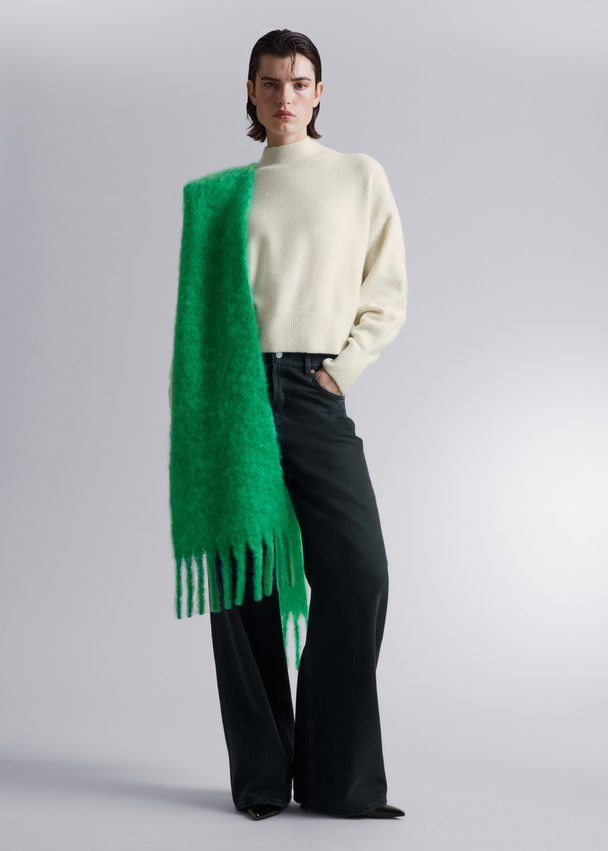 & Other Stories Large Mohair-blend Scarf Emerald