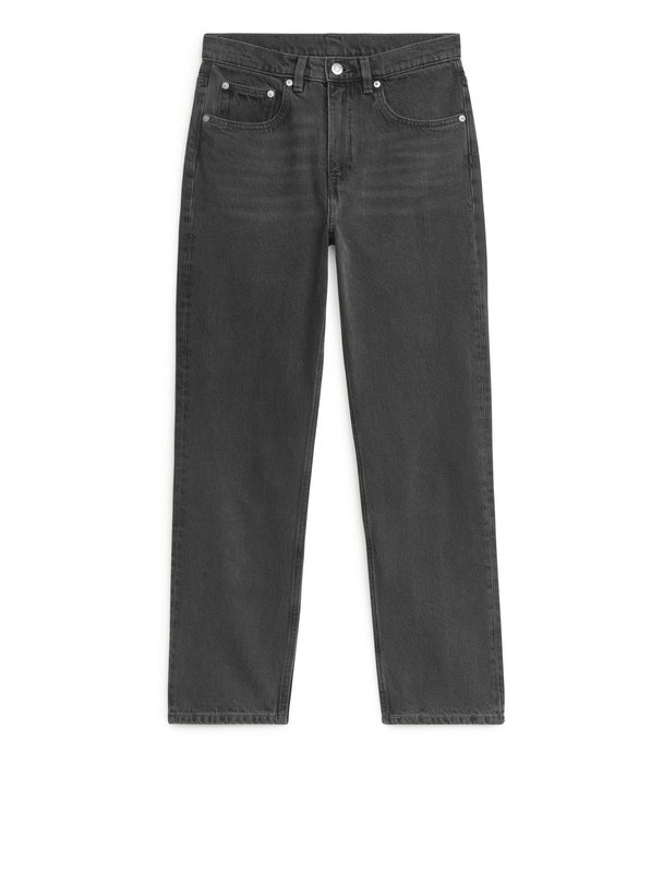ARKET Jade Croppet Slank Jeans Vasket Svart