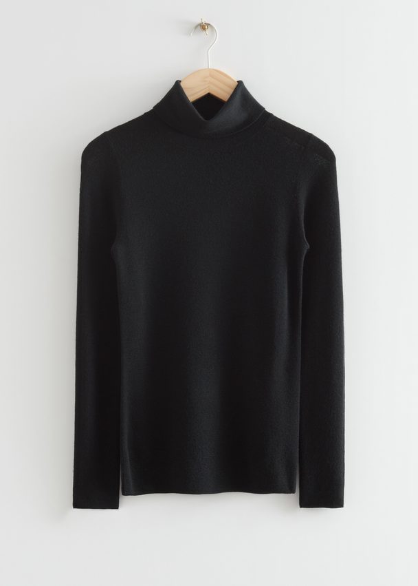 & Other Stories Merino Turtleneck Jumper Black