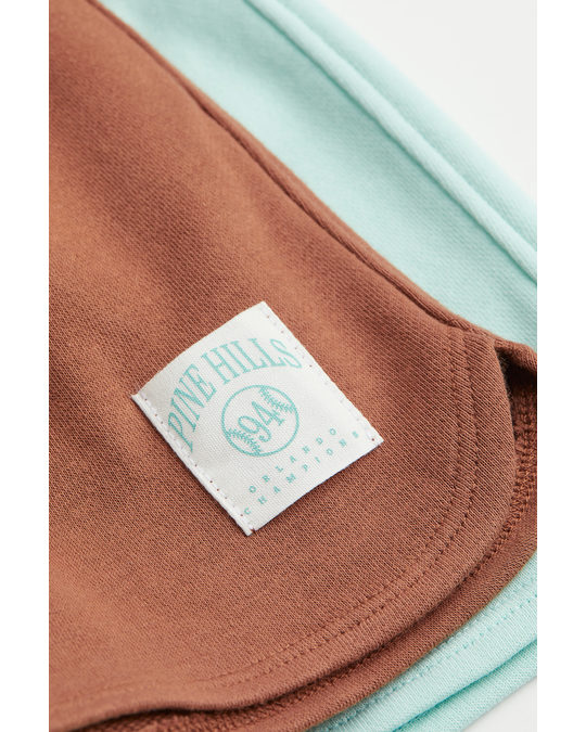 H&M 2-pack Sweatshorts Brown/light Turquoise
