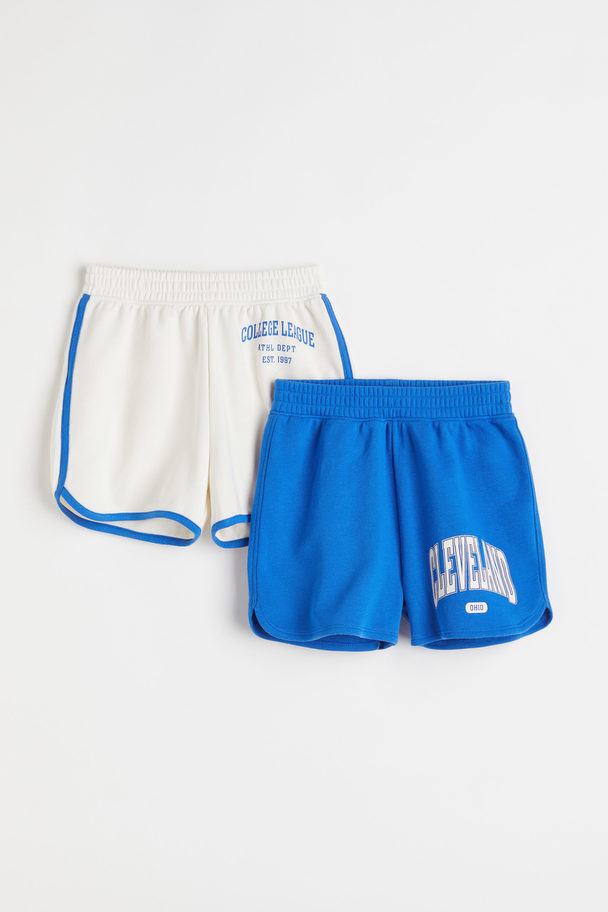H&M 2er-Pack Sweatshorts Blau/Cleveland