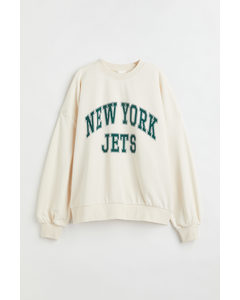 H&m+ Sweatshirt Med Motiv Creme/new York Jets