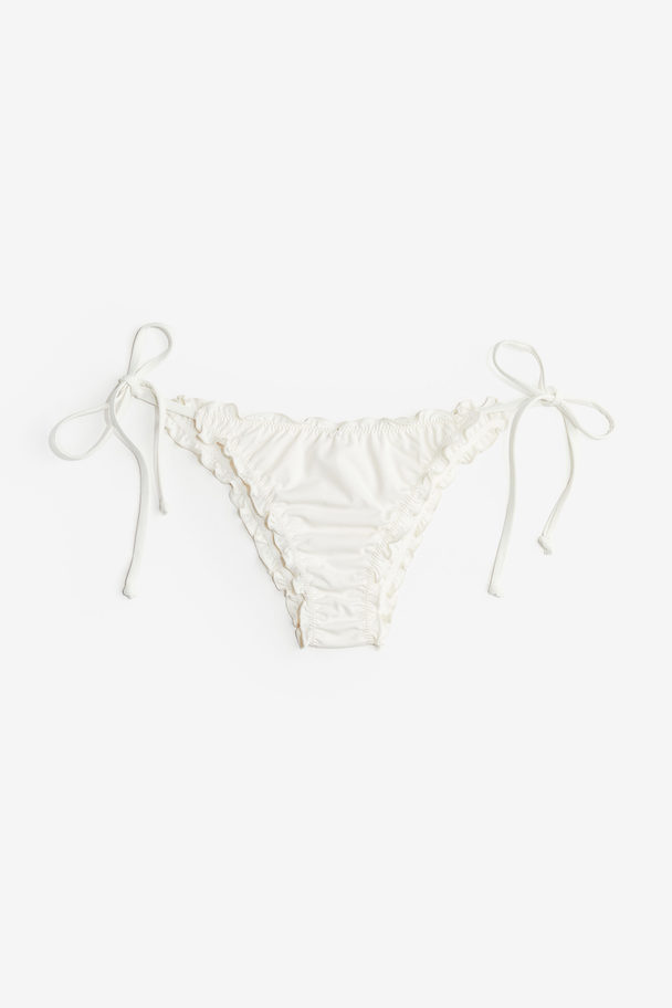 H&M Brazilian Tie Tanga Bikini Bottoms White