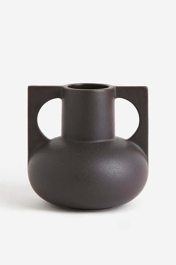 H&M HOME Lille Vase I Stentøj Mørkebrun