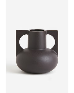 Small Stoneware Vase Dark Brown