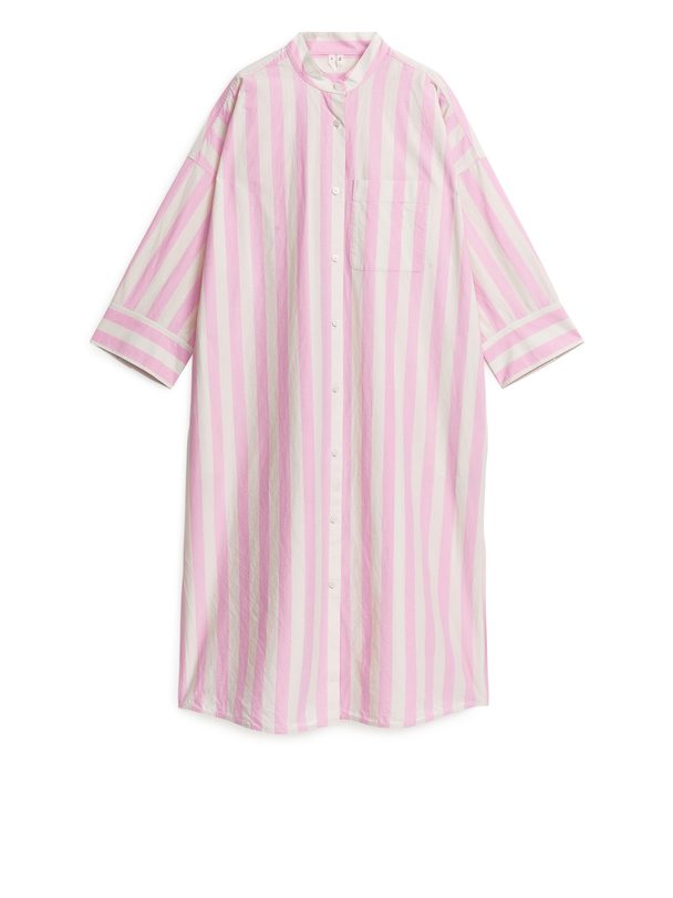 ARKET Skjortklänning Vit/rosa